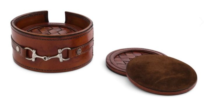 Vagabond House Leather Coaster Set