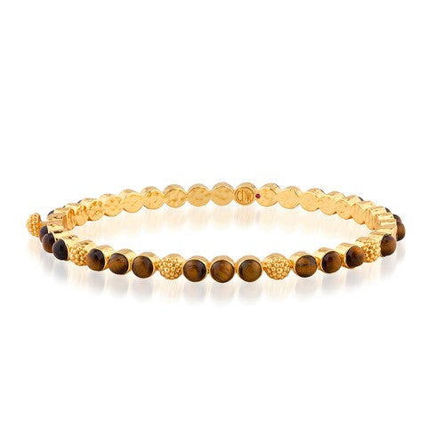 Capucine de Wulf - Berry Gem Petite Hinged Bangle - Tiger's Eye