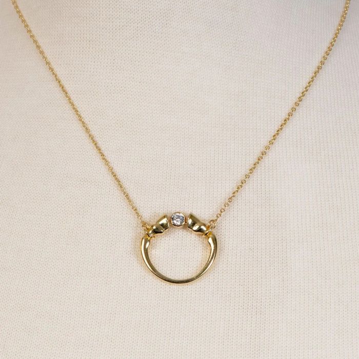 Urban Equestrian Moissanite Horseshoe Necklace