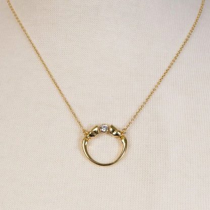 Urban Equestrian Moissanite Horseshoe Necklace
