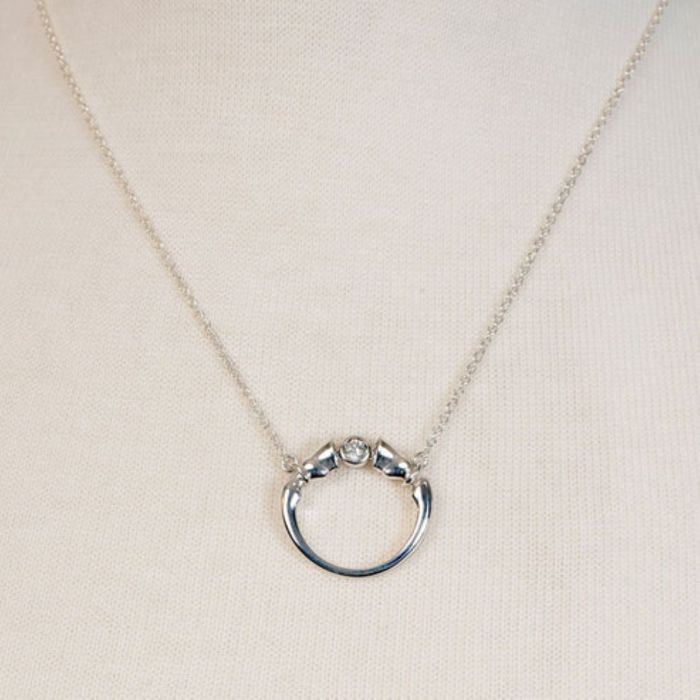Urban Equestrian Moissanite Horseshoe Necklace